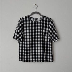A New Day gingham short sleeve blouse - size M